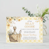Budget Gele Gekke Gans Baby shower Uitnodiging (Staand voorkant)