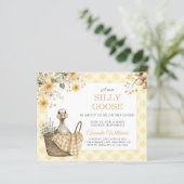 Budget Gele Gekke Gans Baby shower Uitnodiging (Staand voorkant)