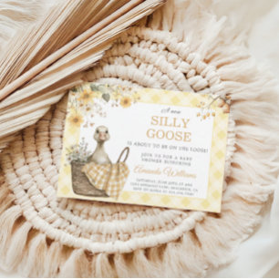 Budget Gele Gekke Gans Baby shower Uitnodiging