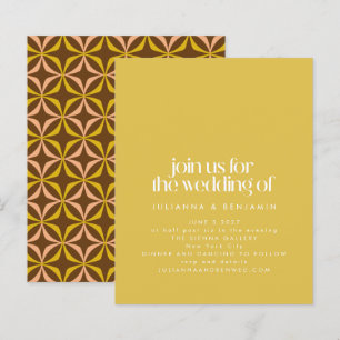 Budget Gele Retro Aesthetische Chic Wedding Invite