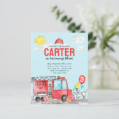 Budget Geluid De Alarm Brandweerwagen Verjaardag (Staand voorkant)