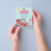 Budget Geluid De Alarm Brandweerwagen Verjaardag Flyer (Hand)