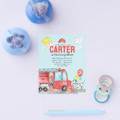 Budget Geluid De Alarm Brandweerwagen Verjaardag Flyer (Enkel)