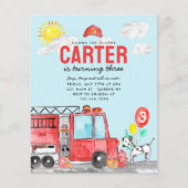 Budget Geluid De Alarm Brandweerwagen Verjaardag Flyer (Voorkant)