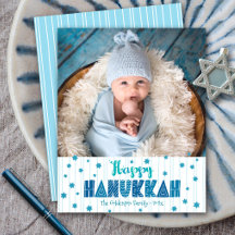 Budget Gelukkig Hanukkah Foto Pret Blauwe Sterren 