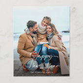 Budget Gelukkig Nieuwjaar Elegant Script Photo Car Flyer (Voorkant)