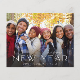 Budget Gelukkig Nieuwjaar Minimalistisch Chic Foto Flyer
