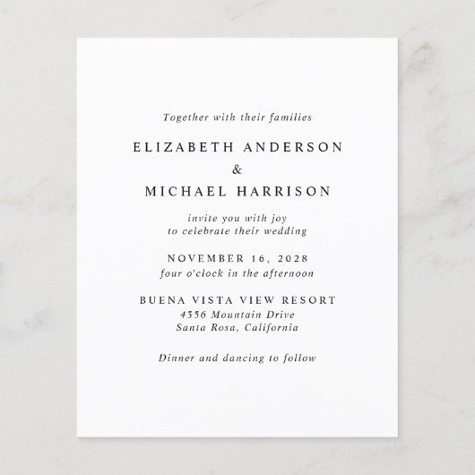 Budget Gelukkig ooit na foto bruiloft uitnodiging (Achterkant)