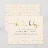 Budget Gender Neutral Gold Script Oh Baby shower (Voorkant / Achterkant)