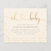 Budget Gender Neutral Gold Script Oh Baby shower (Voorkant)