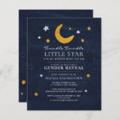 Budget Gender onthullen Twinkle Little Star Invite (Voorkant / Achterkant)