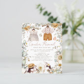 Budget Gender onthulling Bunny Baby shower Uitnodi (Staand voorkant)