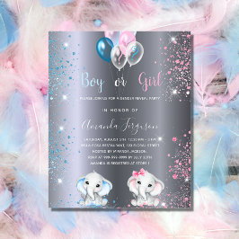 Budget gender onthult baby shower olifant Silver