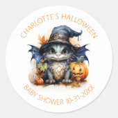 Budget Genderneutraal Baby shower Halloween Ronde Sticker (Voorkant)