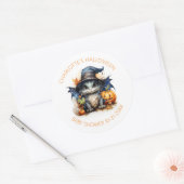 Budget Genderneutraal Baby shower Halloween Ronde Sticker (Envelop)