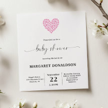 Budget Gentle Pink Heart Baby shower Party