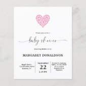 Budget Gentle Pink Heart Baby shower Party (Voorkant)