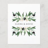 Budget Geometric Olive Branches Wedding Invitation (Achterkant)