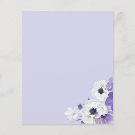 Budget Geometric Paarse Floral Wedding (Achterkant)