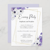Budget Geometric Periwinkle Wedding Party Invite (Voorkant / Achterkant)