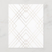Budget Geometric White Gold Gatsby Wedding INVITE (Achterkant)