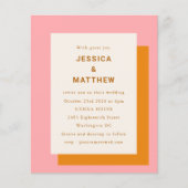 Budget Geometrisch Roze Oranje Trouw Uitnodiging (Voorkant)