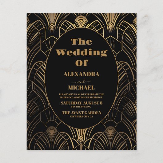 Budget geometrische Art Deco bruiloft (Voorkant)