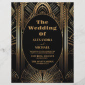 Budget geometrische Art Deco bruiloft Flyer (Voorkant)