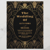 Budget geometrische Art Deco bruiloft Flyer (Voorkant)