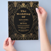 Budget geometrische Art Deco bruiloft Flyer (Hand)