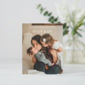 Budget gepersonaliseerde foto- en tekstkerstkaart (Staand voorkant)