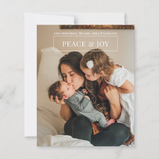 Budget gepersonaliseerde foto- en tekstkerstkaart (Voorkant)