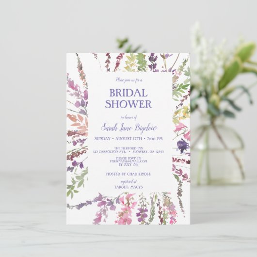 Budget geperst Wildflower Boho Vrijgezellenfeest Kaart (Staand voorkant)