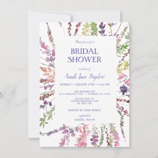 Budget geperst Wildflower Boho Vrijgezellenfeest Kaart (Voorkant)