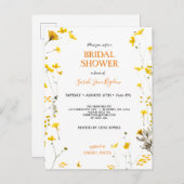 Budget geperst Wildflower Boho Vrijgezellenfeest Uitnodiging Briefkaart (Voorkant / Achterkant)