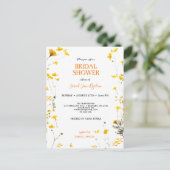 Budget geperst Wildflower Boho Vrijgezellenfeest Uitnodiging Briefkaart (Staand voorkant)