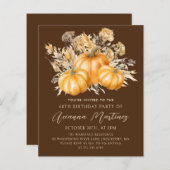 BUDGET GEPRIJSD 60e verjaardag Rustic Boho Pompoen (Voorkant / Achterkant)