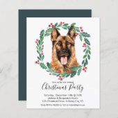 Budget German Shepherd Dog Kerstparty Invite (Voorkant / Achterkant)
