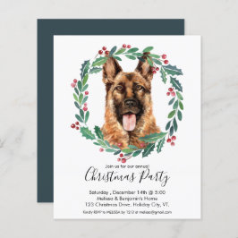 Budget German Shepherd Dog Kerstparty Invite