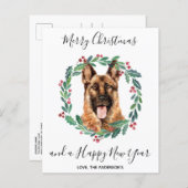 Budget German Shepherd Dog Merry kerstpostard (Voorkant / Achterkant)