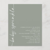 Budget Geroteerd Script Sage Baby shower Sprinkle (Voorkant)