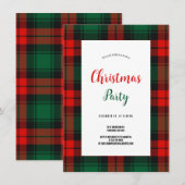 Budget geruite retro-script rood en groen kerstfee kaart (Voorkant / Achterkant)