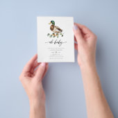Budget Geslacht Neutraal Mallard Duck Baby shower Flyer (Hand)