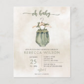 Budget geslacht neutrale boho baby shower uitnodig (Voorkant)