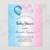 Budget geslacht onthulling baby shower roze blauwe (Voorkant)