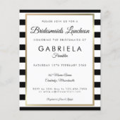 Budget gestreepte gouden bruidsmeisjes lunch uitno flyer (Voorkant)