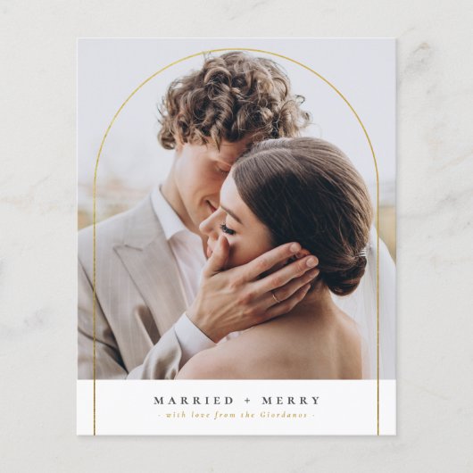 Budget Getrouwd Gelukkig Arch Kerst Feest Foto (Voorkant)