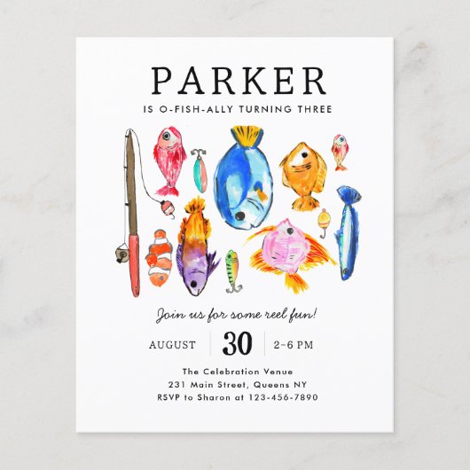 Budget Gevist Rod Reel Fun Fish Viste Verjaardag (Voorkant)