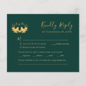 Budget geweldige Emerald Green Golden Foliage RSVP (Achterkant)