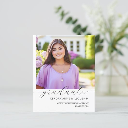 Budget Gewoon Elegant Foto Homeschool Afstuderen (Staand voorkant)